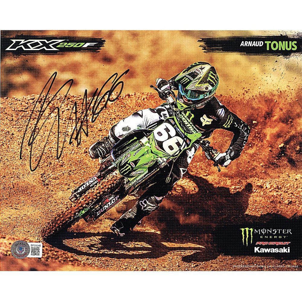 Arnaud Tonus Signed Moto-X 8x10 Photo Beckett Motocross Supercross Autograph